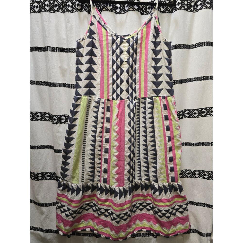 Velvet by Graham & Spencer geometric print spaghetti straps tiered‎ midi dress